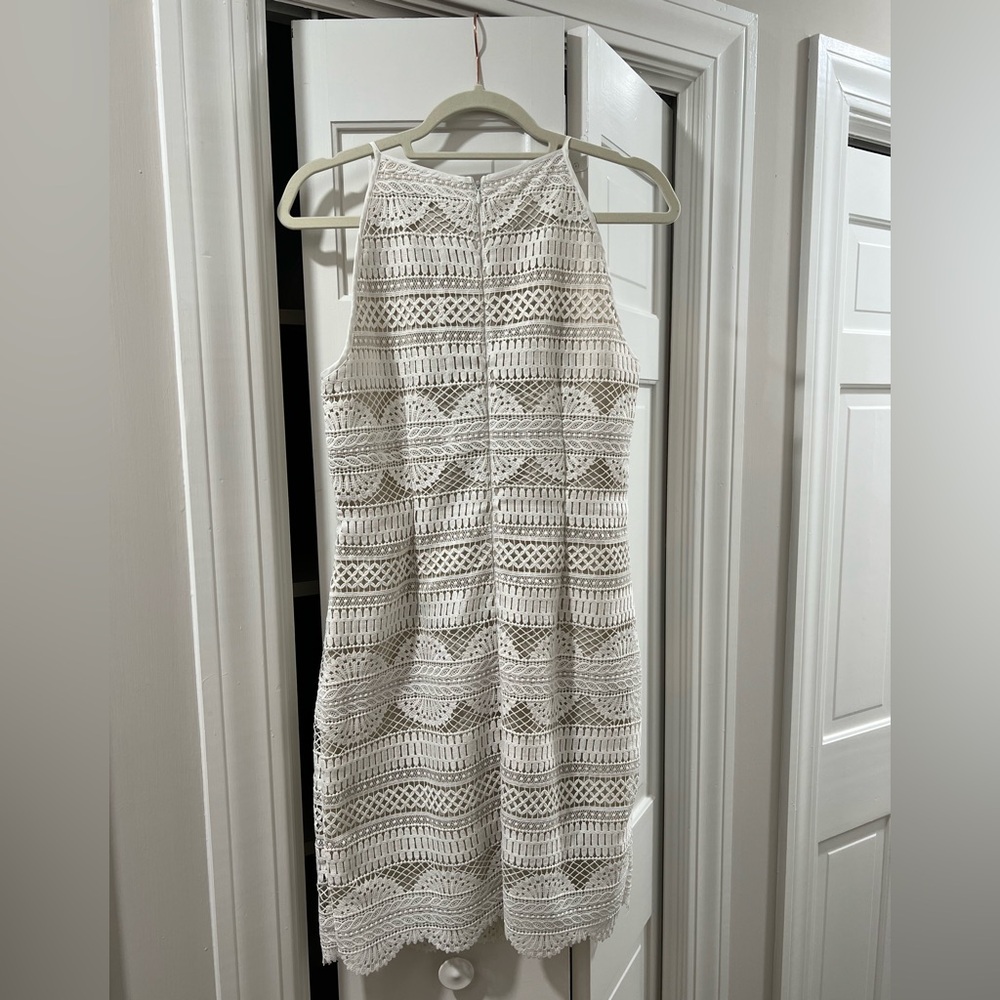NWT White House Black Market White Lace Mini Dress - Picture 6 of 9